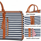 Bolso de viaje, equipaje de mano de gran capacidad para viajes cortos, escapadas de fin de semana o voajes de trabajo, con espacio para colocar trajes, zapatos y varias prendas de ropa y zapatos. Con las medidas aceptadas por las aerolíneas para equipaje de cabina gratis. 