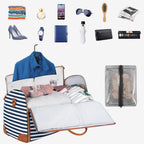 Bolso de viaje, equipaje de mano de gran capacidad para viajes cortos, escapadas de fin de semana o voajes de trabajo, con espacio para colocar trajes, zapatos y varias prendas de ropa y zapatos. Con las medidas aceptadas por las aerolíneas para equipaje de cabina gratis. 